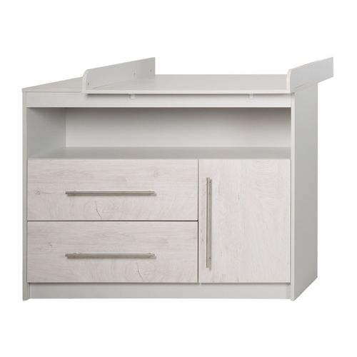 Commode À Langer Roba Maren 2 - Gris Clair - Blanc - Hauteur 90,5cm
