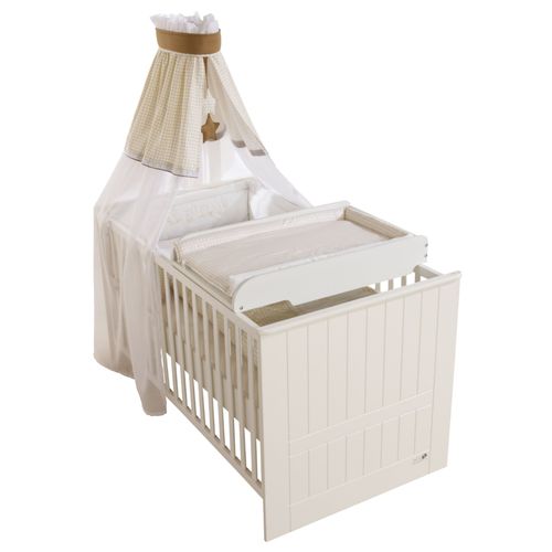 Table À Langer Roba - Vichy Beige - Pour Lit De Bébé - Mixte - Blanc - Beige