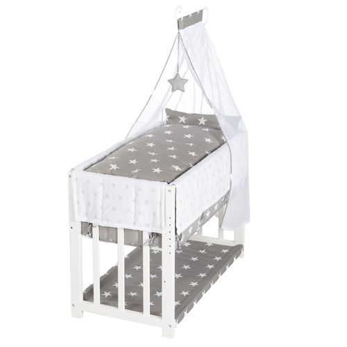Roba Berceau Cododo Complet "Little Stars" 3 En 1 - Convertible En Banc - Blanc