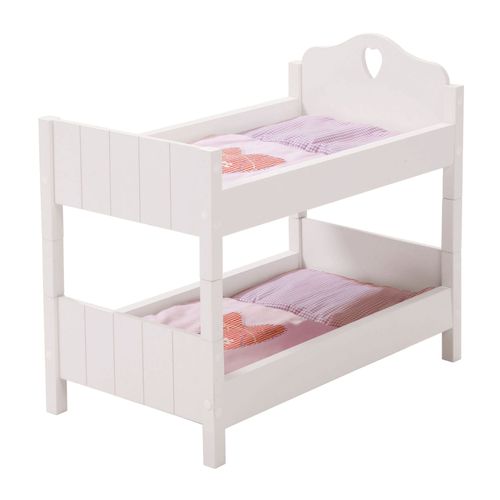Lit Superposé De Poupée Fienchen En Bois - Roba - Lit Double De Poupée Séparable En 2 - Blanc