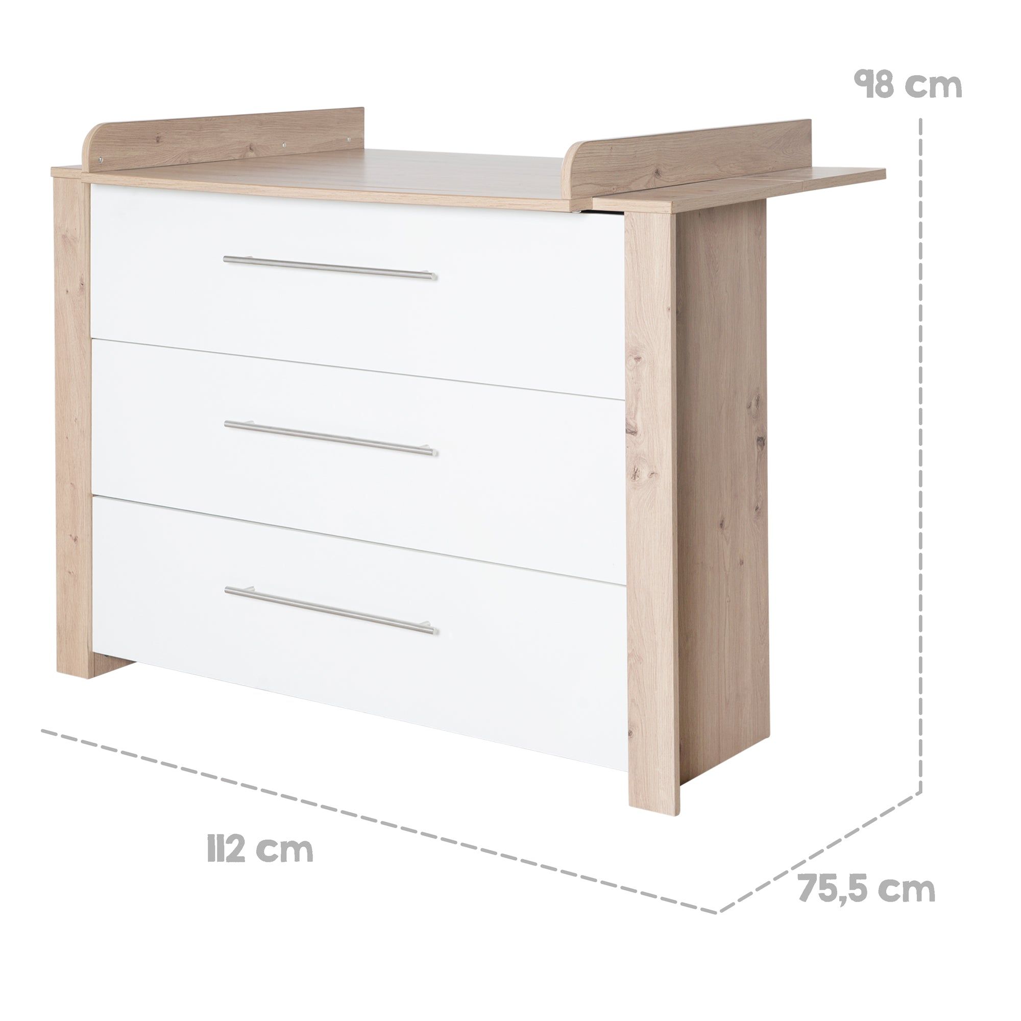 Commode  Langer Roba - Malo - 3 Tiroirs  Fermeture Douce -... - 7