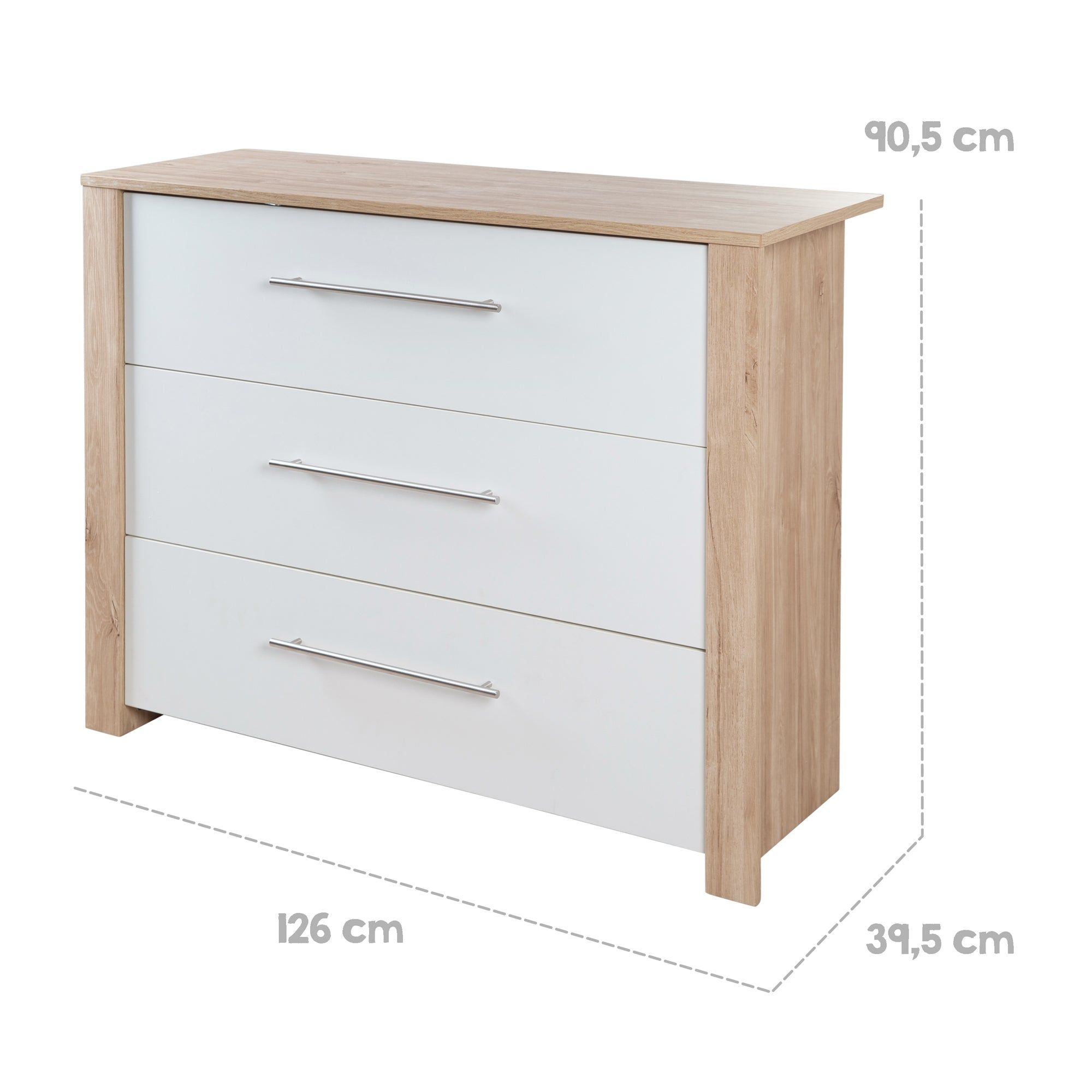 Commode  Langer Roba - Malo - 3 Tiroirs  Fermeture Douce -... - 8