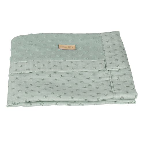 Roba Couverture Bébé Bio "Lil Planet" 80x80 Cm Certifié Gots - Motif Pois - Vert