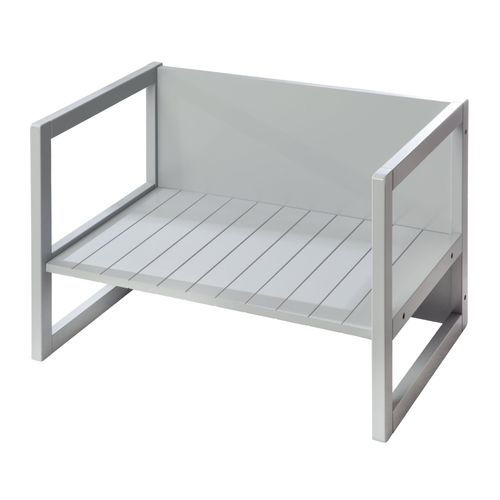 Roba Banquette Enfant Réglable À 2 Hauteurs D'assise - Convertible En Table - Style Campagne - Gris