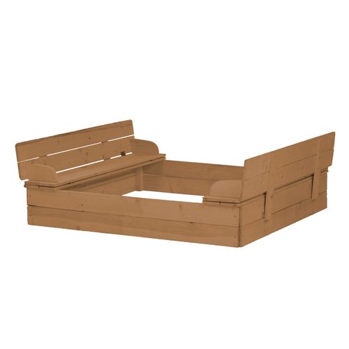 Roba Bac À Sable Avec Bancs Et Couvercle En Bois Massif - 127x123x21 Cm - Teck