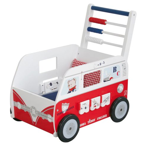 Poussette De Poupée En Bois Roba Teddy College - Landau Bus Avec Fonctions Ludiques