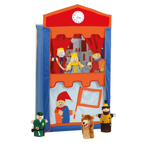 Théâtre De Guignol En Bois Massif + 6 Marionnettes À Main - Roba - Multicolore - Pour Enfant Dès 3 Ans