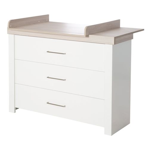 Commode À Langer Roba Lucy - 3 Tiroirs À Fermeture Amortie - Blanc - Luna Elm