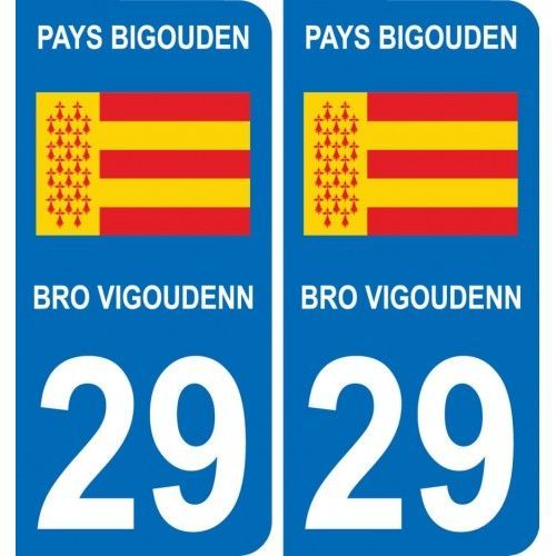 29 Pays Bigouden Blason Autocollant Plaque Stickers Ville - Arrondis