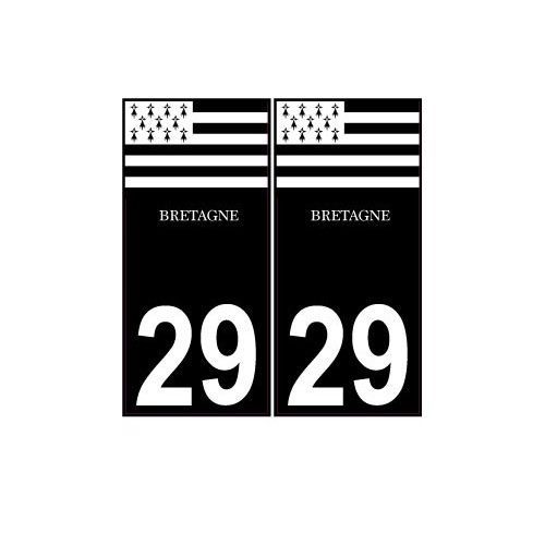 29 Bretagne Breizh 2299 Sticker Autocollant Plaque Immatriculation Auto - Droits