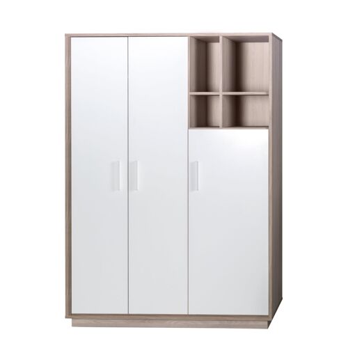 Armoire 'Olaf' 3 Portes - Avec Compartiment Ouvert - Blanc /...