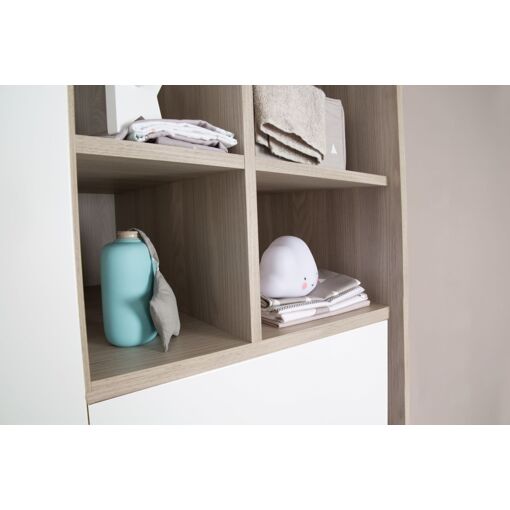 Armoire 'Olaf' 3 Portes - Avec Compartiment Ouvert - Blanc /... - 6