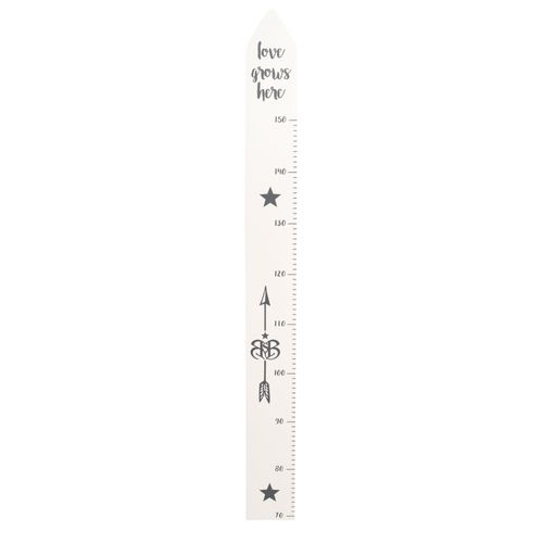 Toise Bébé En Bois Roba Rock Star Baby - Échelle Jusqu'à 150 Cm - Blanc/Anthracite