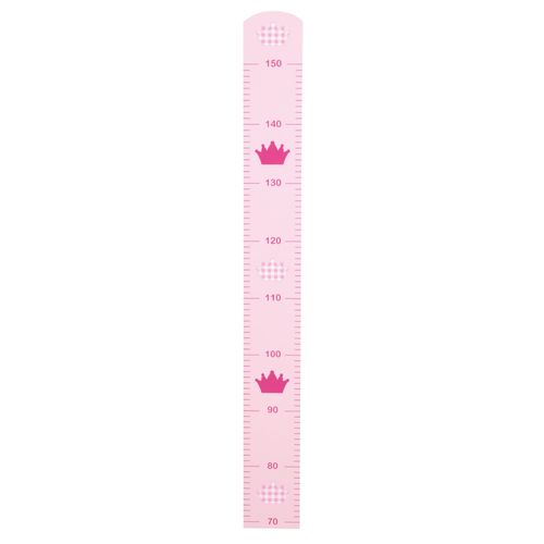 Toise Bébé En Bois Roba - Modèle Krone - Échelle Jusqu'à 150 Cm - Motif Couronne - Rose
