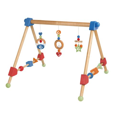 Portique D'éveil En Bois Pour Bébé - Roba - Avec 3 Pendentifs - Multicolore