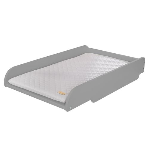 Roba Plan À Langer À Poser Sur Lit Bébé + Matelas Imperméable Roba Style Gris - Facile À Monter - Bois Laqué Taupe