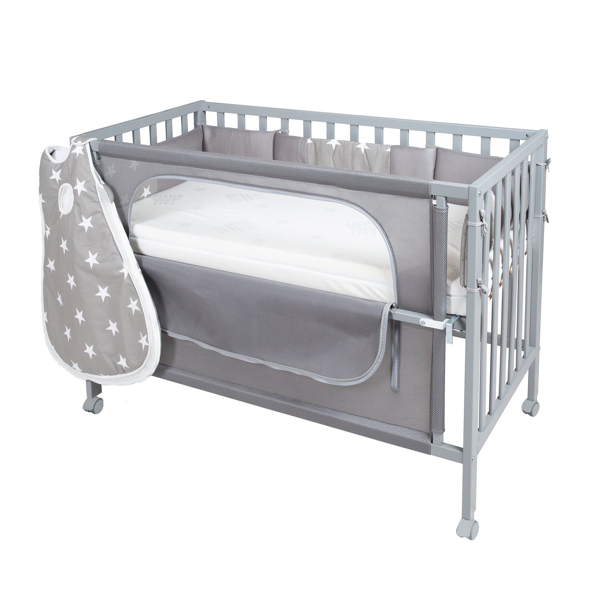 Roba Lit Cododo Complet "Safe Asleep®" 60x120 Cm Au Design "Little Stars" - Taupe Laqué