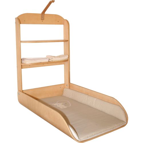 Table À Langer Murale Pliable Roba - Naturel - Liebhabaer - Bois - 47x75 Cm - 2 Étagères