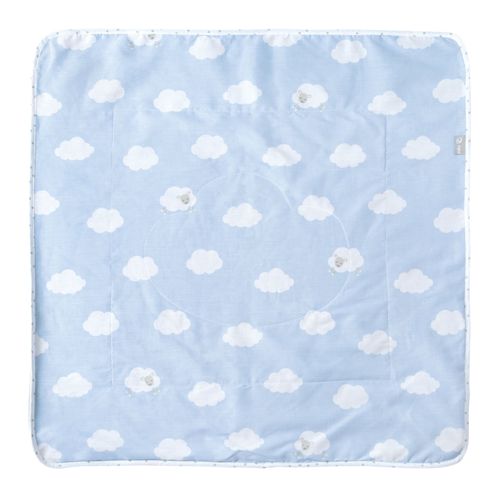 Couverture Bébé - Roba - Kleine Wolke Blau - 2 Faces Polaire Doux Et Coton - Motif Nuage