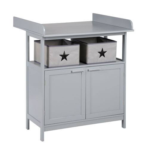 Roba Commode À Langer "Hamburg" À 2 Portes + 2 Boîtes De Rangement - Gris