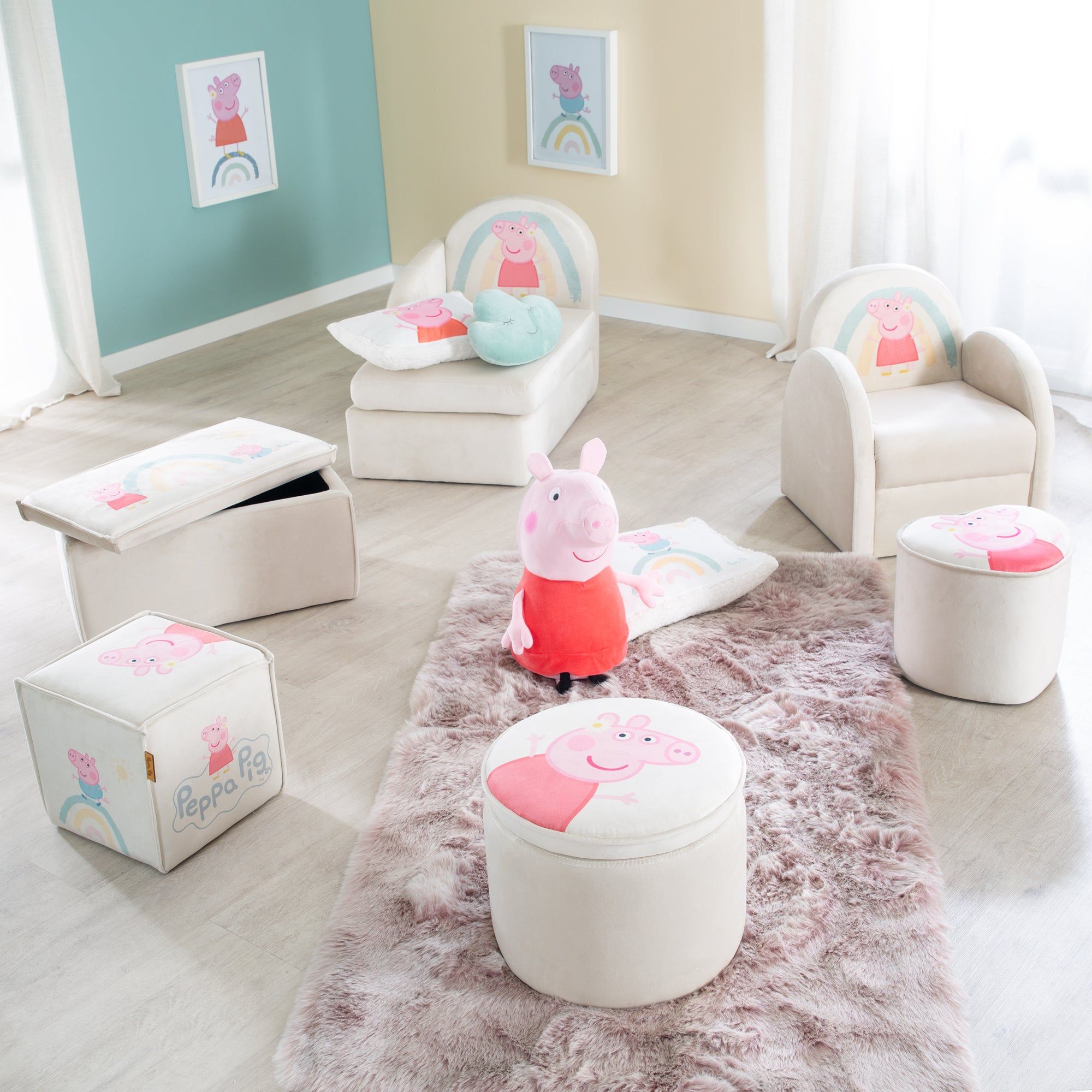 Roba Pouf Bb En Forme De Cube Peppa Pig - Pouf Enfant En V... - 4