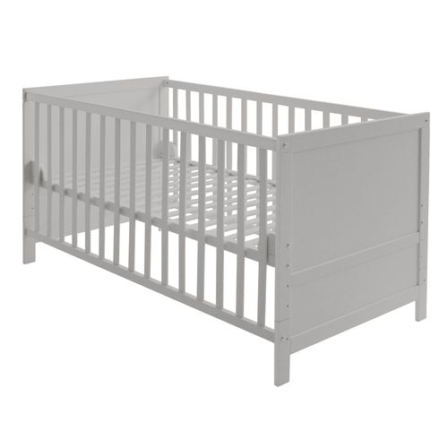 Roba Lit Bébé Évolutif 70x140 - Réglable En Hauteur - 3 Barreaux Amovibles - Coins De Transformation Inclus - Bois Gris