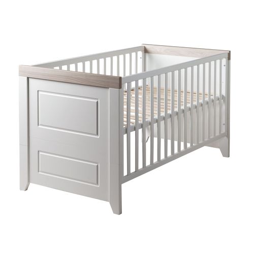 Roba Lit Bébé Évolutif 70x140 Felicia - Réglable En Hauteur - Convertible - Blanc / Effet Bois