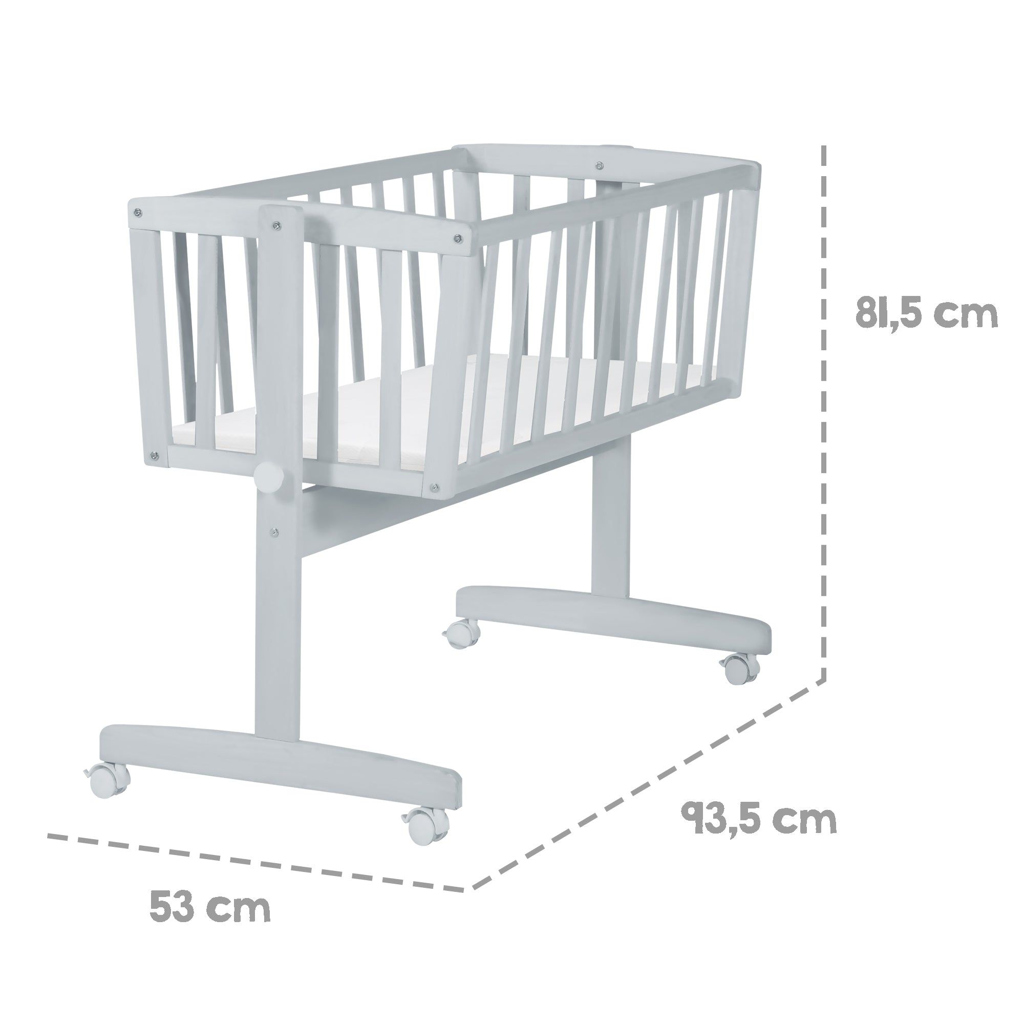 Roba Berceau Bb 40 X 90 Cm Avec Matelas - Roulettes  Frei... - 3