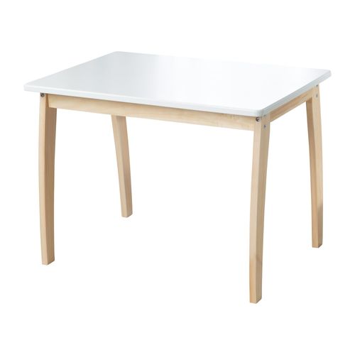 Table Pour Enfant En Bois Massif - Roba - Plateau Mdf Laqué Blanc - Hxlxp : 56 X 76 X 52 Cm - Meuble Bébé