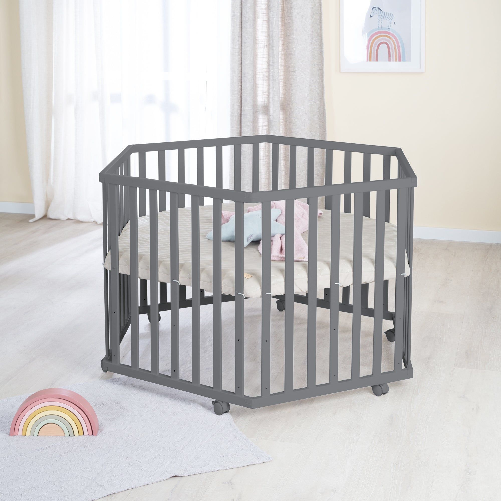 Roba Parc Bb Hexagonal - Avec Tapis Grge En Cuir Pu Hydro... - 2