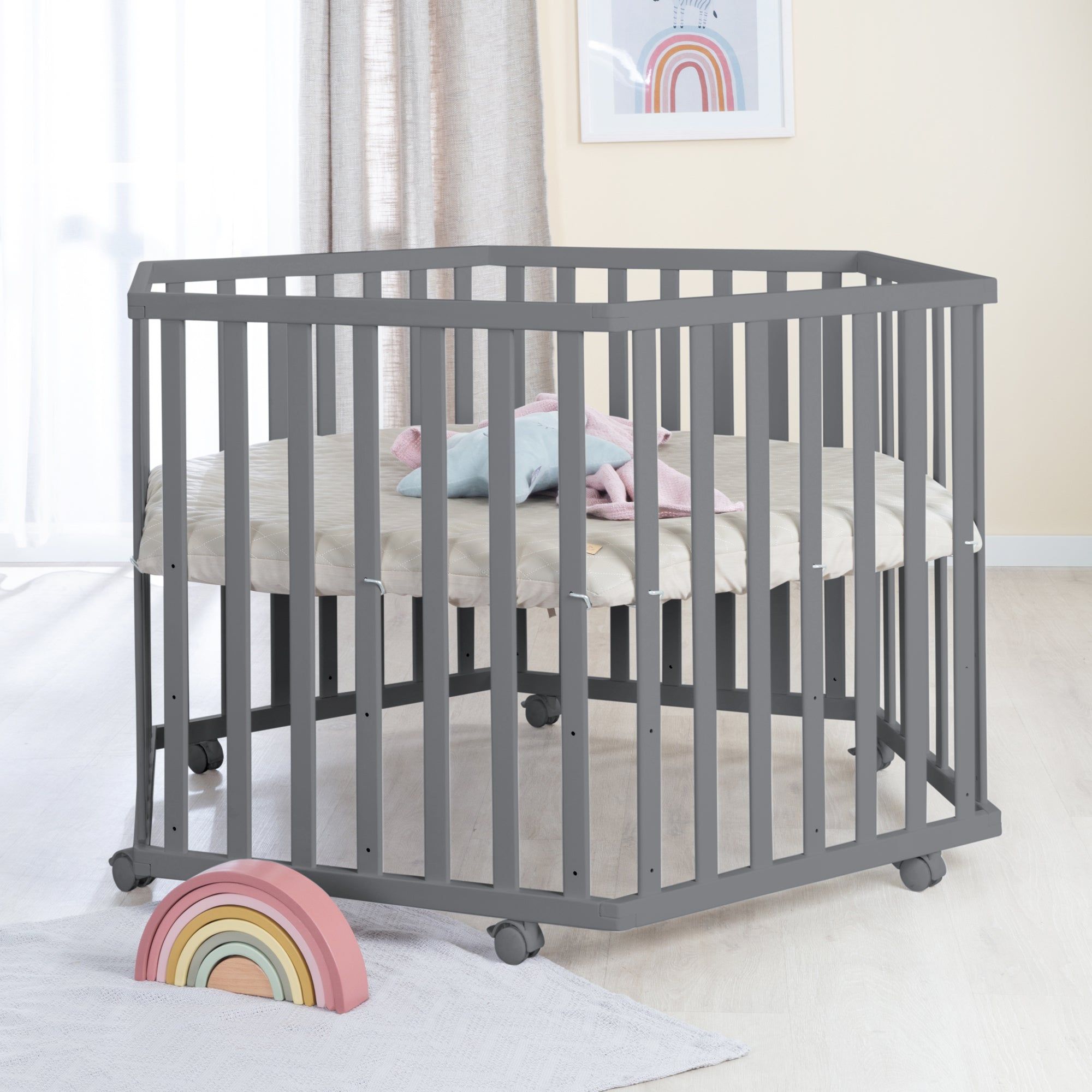 Roba Parc Bb Hexagonal - Avec Tapis Grge En Cuir Pu Hydro... - 4