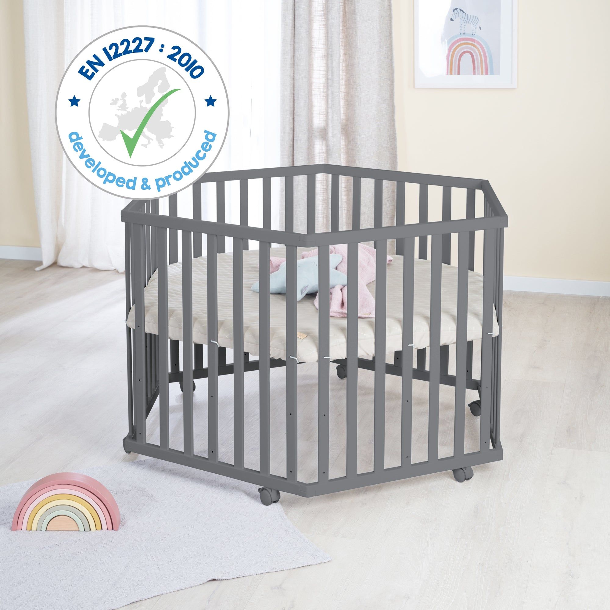 Roba Parc Bb Hexagonal - Avec Tapis Grge En Cuir Pu Hydro... - 10