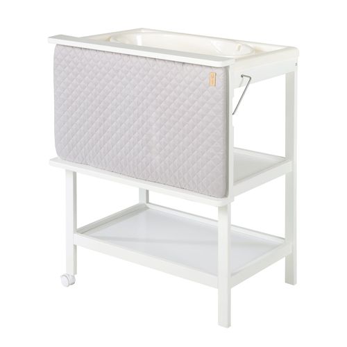 Roba Table À Langer Avec Baignoire Intégrée Blanche Baby Pool Et Matelas À Langer Imperméable Gris - Plan À Langer Pivotable