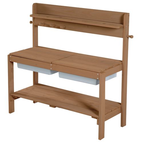 Table Sable Et Eau Pour Enfants - Roba - Outdoor+ Fun - Bois Teck Résistant Aux Intempéries