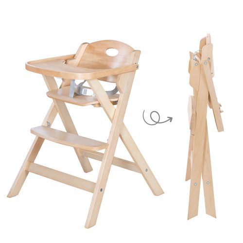 Chaise Haute Pliante Bois Naturel - Roba