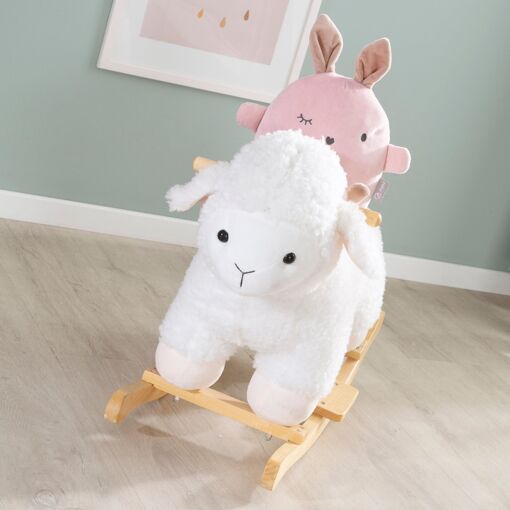 Roba Agneau � Bascule En Bois Et Peluche Douce Avec Poign�es... - 4