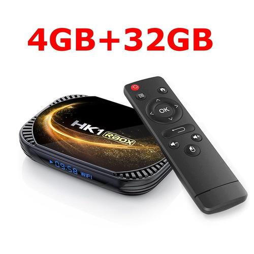 Ue Plug - 4 Go 32 Go - Boîtier TV Android 11 Amlogic S905X4 Quad Core 4G 128G HK1 RBOX X4S Smart TV BOX USB 3.0 5G double WIFI 8K Codec vidéo décodeur TV