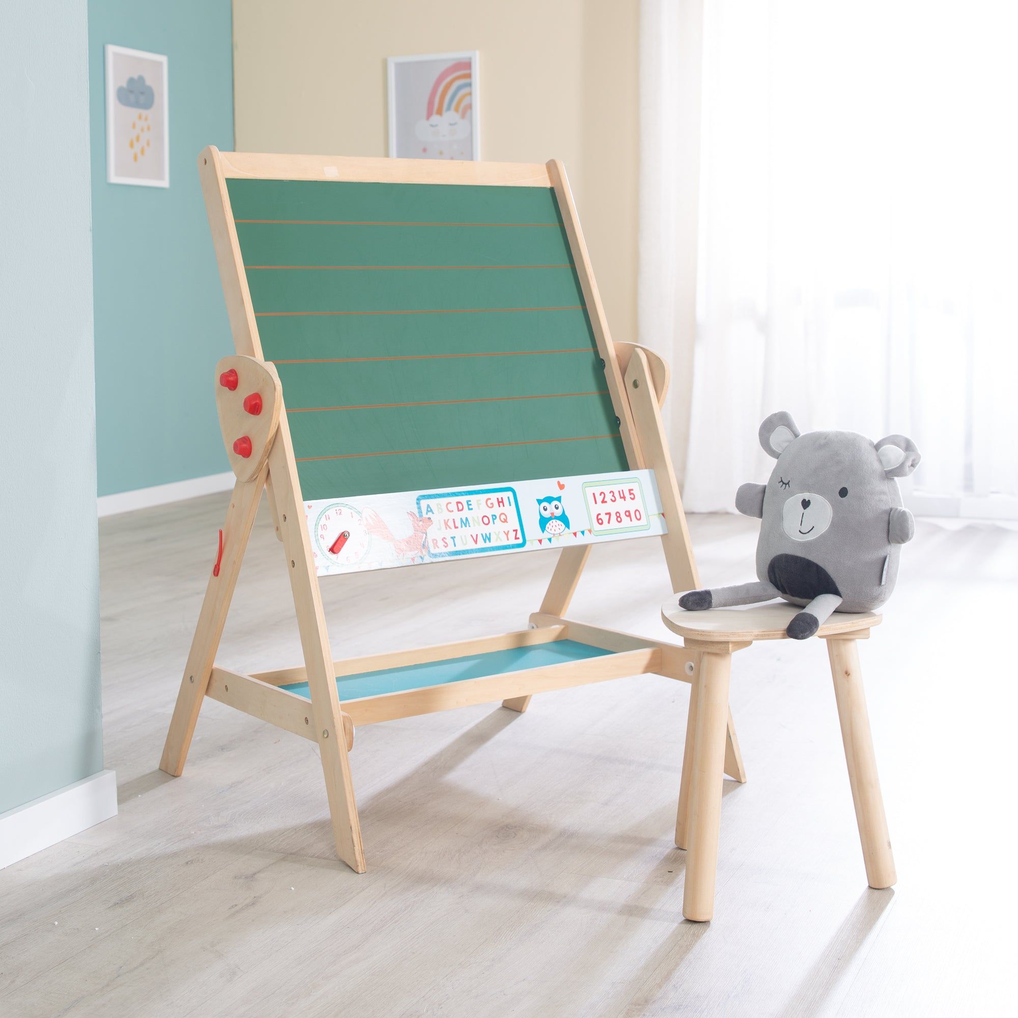 Tableau Et Tabouret En Bois Pour Enfant - Roba - Double Face... - 8