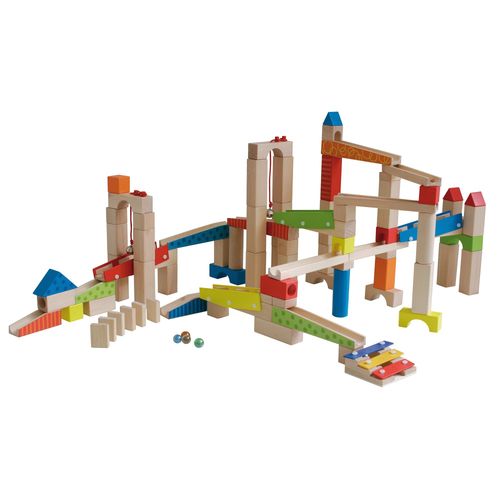 Circuit À Billes En Bois Roba - Toboggan À Billes - 100 Pièces - Jeu De Construction - Multicolore