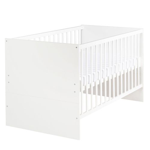 Roba Lit Bébé Évolutif Anton 70x140 Cm - Réglable Sur 3 Hauteurs - Coins De Transformation Inclus - Bois Blanc