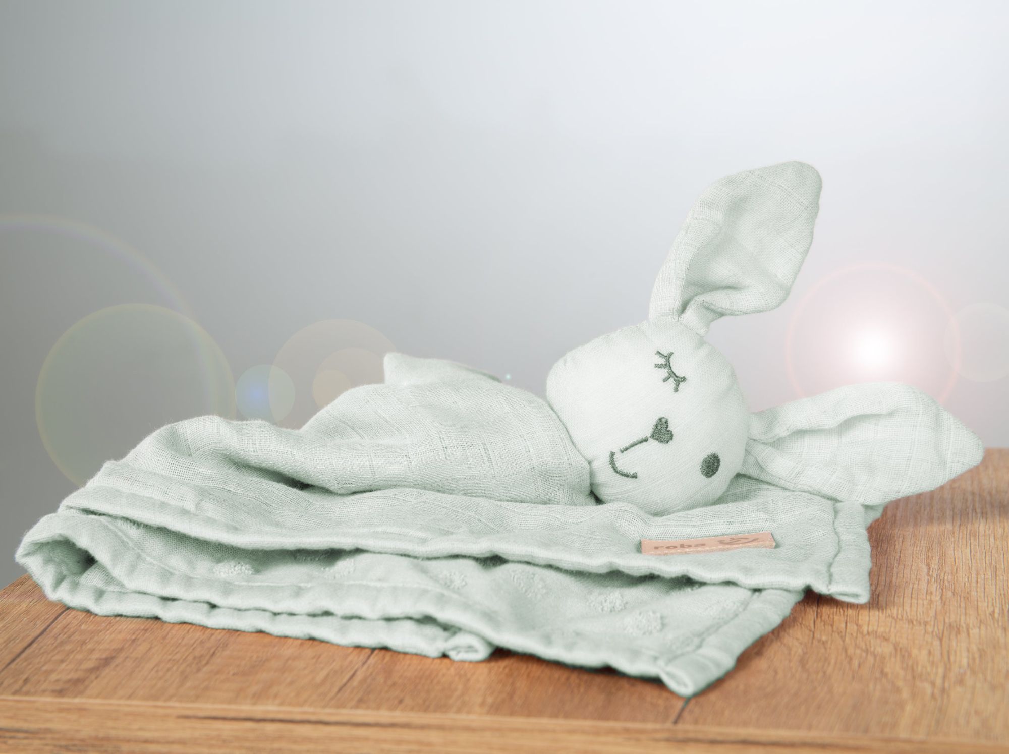 Doudou Lapin Bio Lil Planet - Roba - 40 X 40 Cm - Vert - 10
