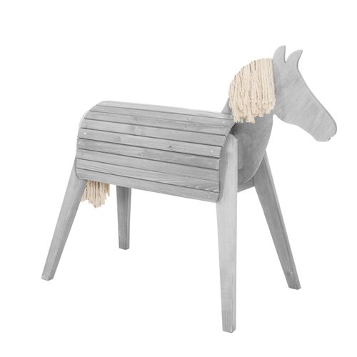 Roba Cheval D'extérieur En Bois Massif Pour Enfant - Gris