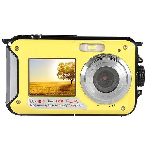 jaune 48 Million Pixel Dual-Screen Underwater Waterproof High-Definition Digital Camera Point-And-Shoot Digital Camera Vlog Camera