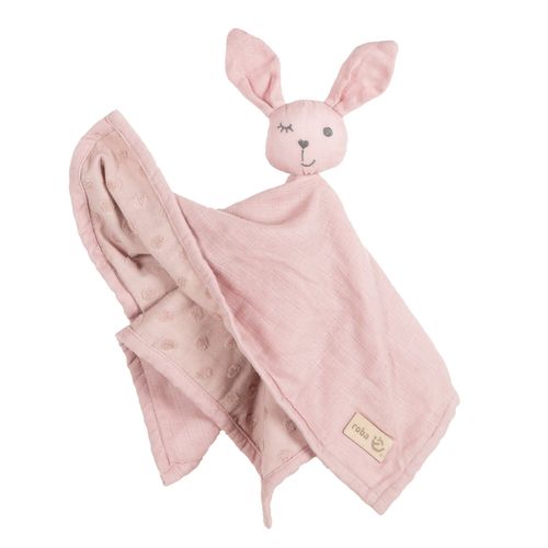 Roba Doudou Lapin Bio "Lil Planet" 40 X 40 Cm Certifié Gots - Rose-Mauve