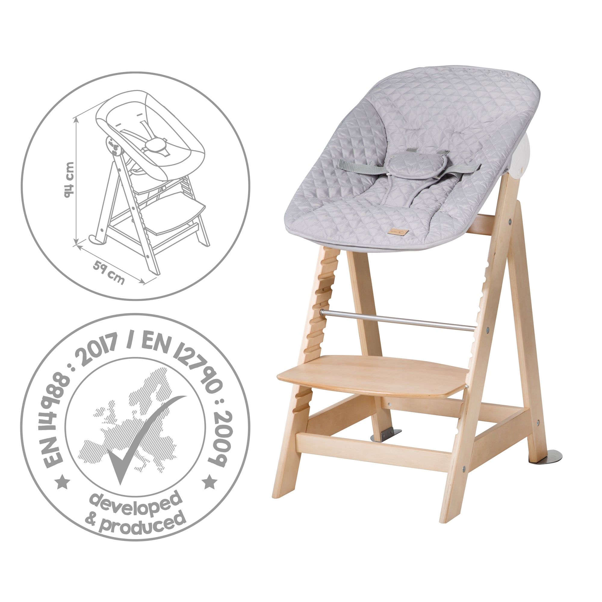 Roba Chaise Haute volutive 'Born Up' 2 En 1 Naturel + Trans... - 9
