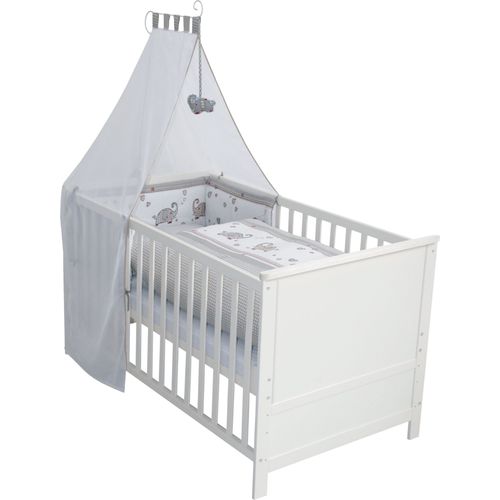 Ensemble Complet De Lit Bébé Évolutif Roba Jumbotwins 70x140 Cm - Equipement Textile Inclus - Blanc
