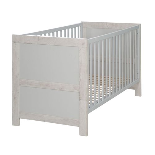 Lit Bébé Évolutif Roba Mila Réglable En Hauteur - 70x140 Cm - Gris Naturel