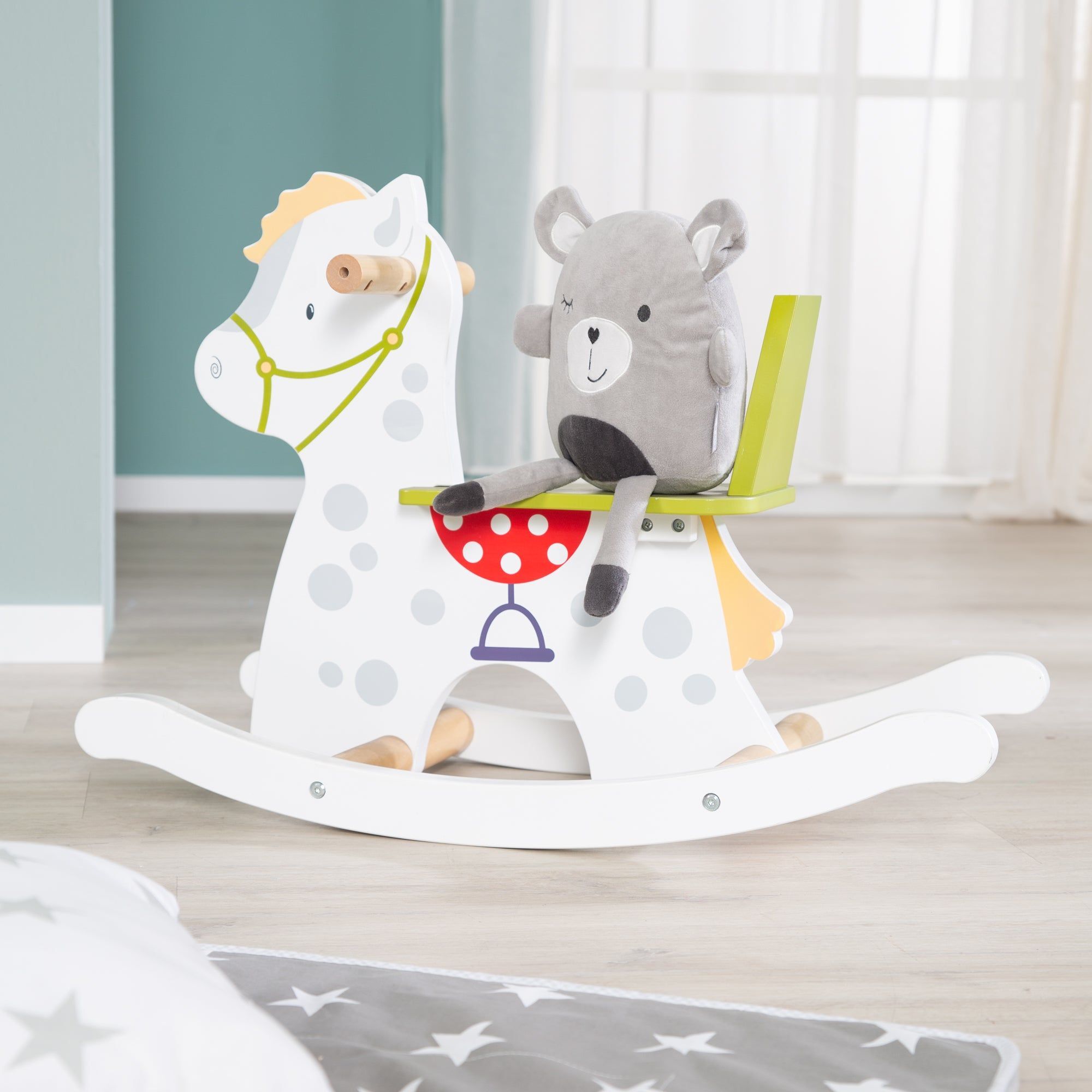 Cheval � Bascule En Bois Kleine Racker Roba - Multicolore - ... - 6