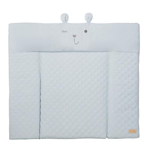 Roba Matelas À Langer Roba Style - 85 X 75 Cm - Imperméable - Doux Et Facile À Nettoyer - Bleu Clair / Visage D'ours