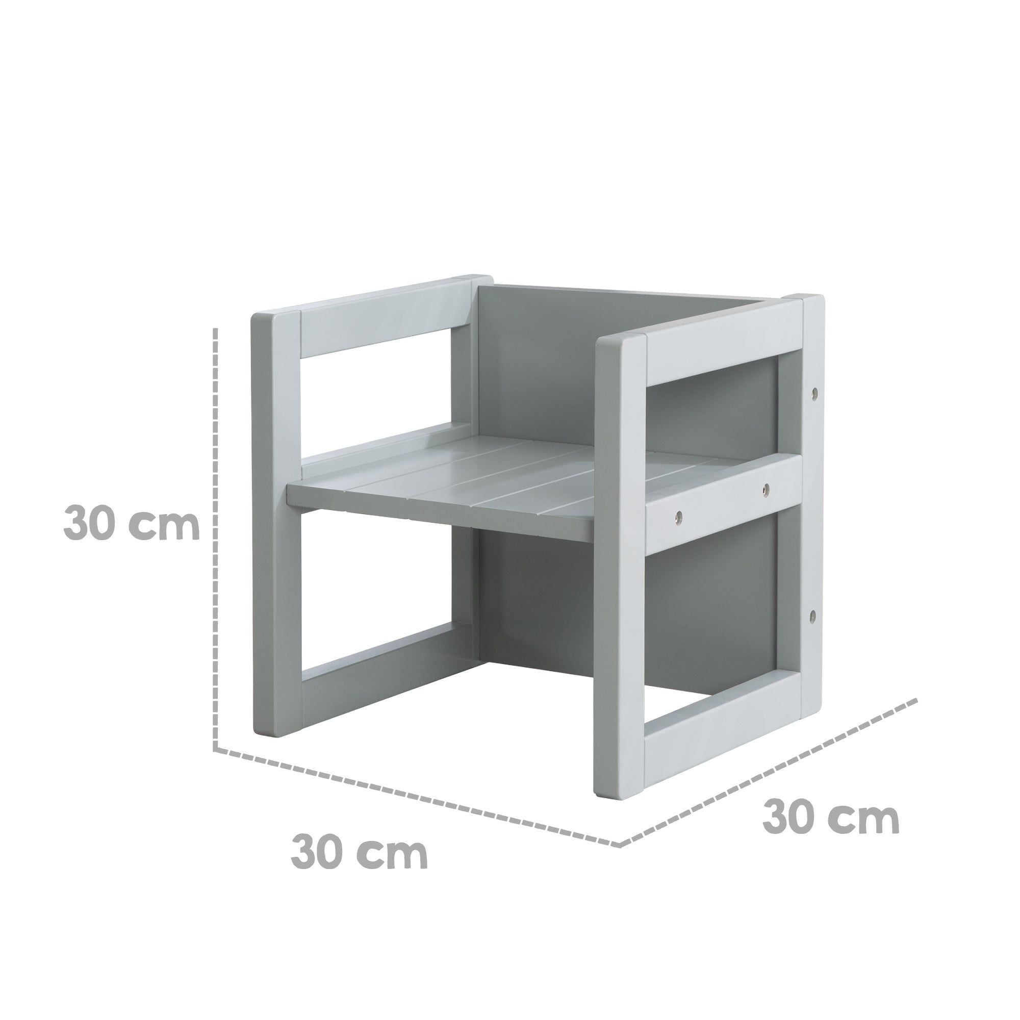Ensemble Table Et 2 Chaises Enfant Rversibles En Bois Gris - 5
